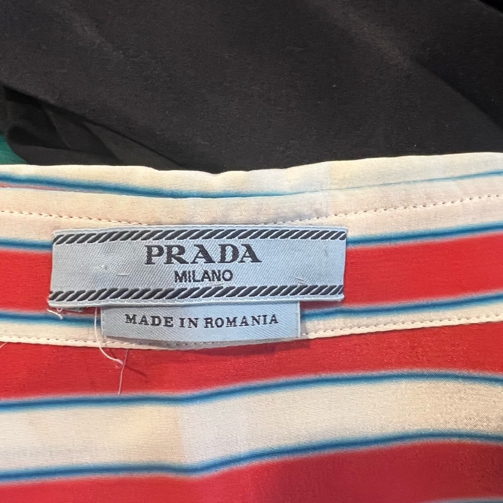 Prada Striped Silk Button Down Blouse - image 4